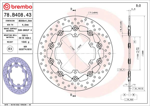 BREMBO 78B40843 official product image 2