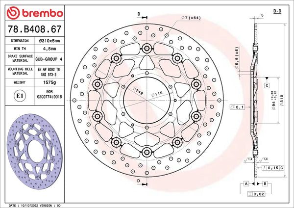 BREMBO 78B40867 official product image 2