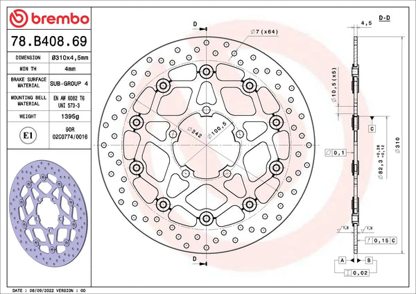 BREMBO 78B40869 official product image 2
