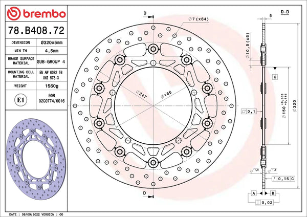 BREMBO 78B40872 official product image 2