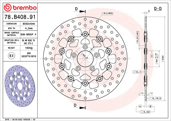 BREMBO 78B40891 official product image 2