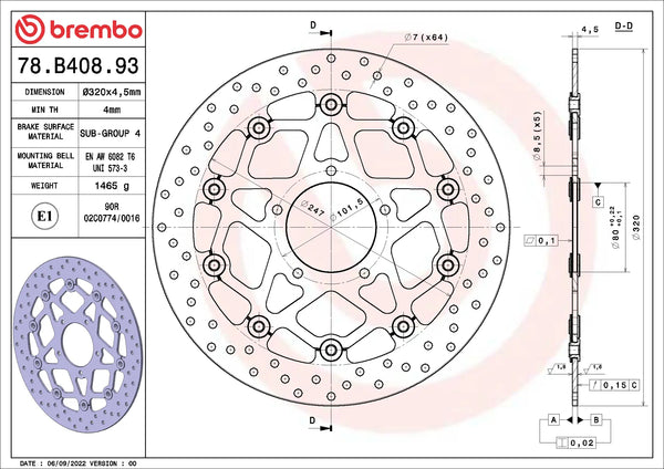 BREMBO 78B40893 official product image 2