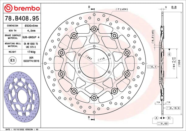 BREMBO 78B40895 official product image 2
