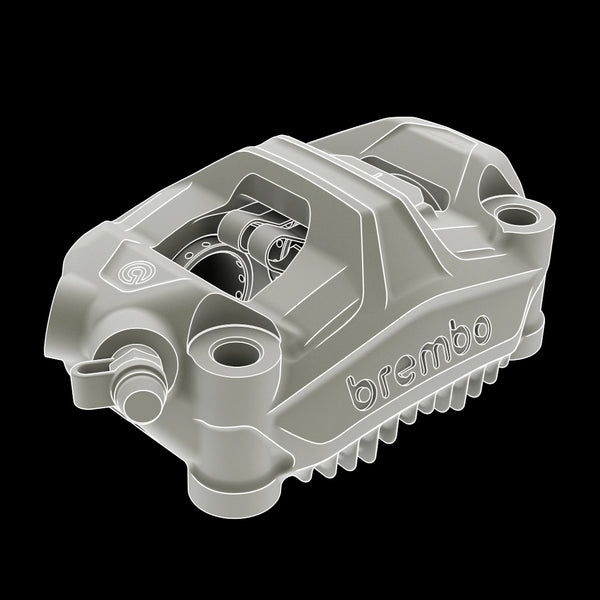 Brembo GP4-MotoGP finned monoblock caliper detail