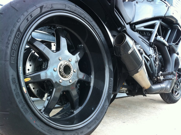 BST carbon fiber wheels on Ducati Diavel official image