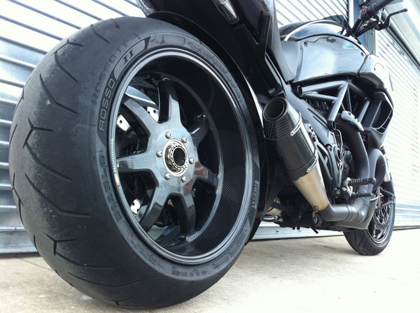 BST carbon fiber wheels on Ducati Diavel official image