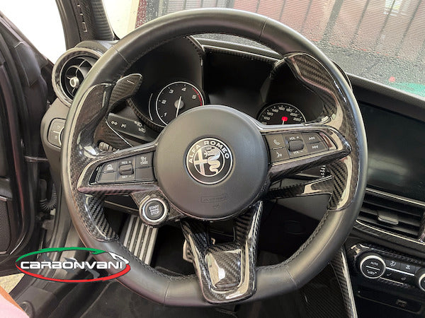 Carbonvani Alfa Romeo Giulia Quadrifoglio Steering Wheel Trim Kit