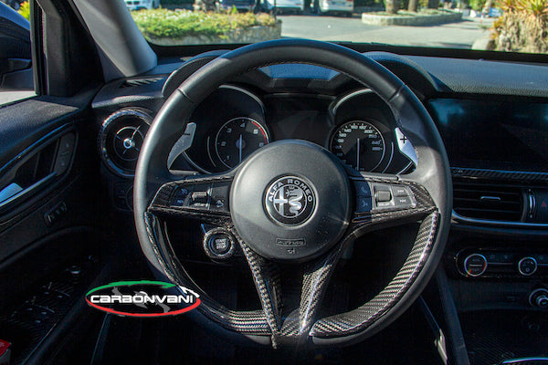 Carbonvani Alfa Romeo Giulia Veloce Steering Wheel Molding Kit for models up to 2019