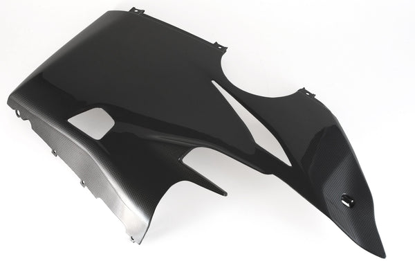 MOTOCORSE Fairing side panel - lower left Trama del carbonio e finitura superficiale