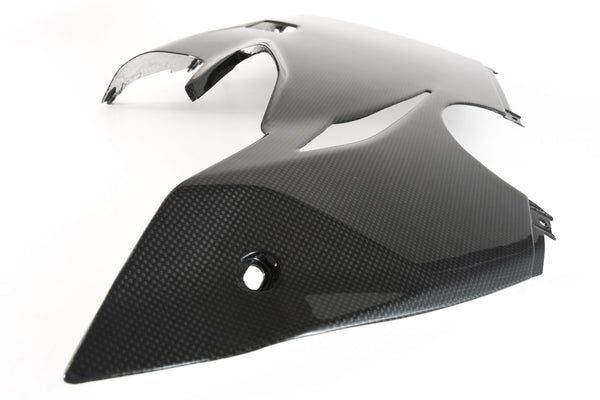 MOTOCORSE Fairing side panel - lower left Trama del carbonio e finitura superficiale