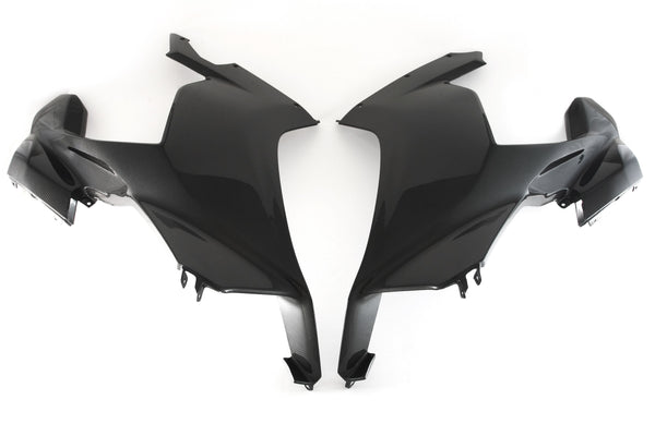 MOTOCORSE Fairing side panel - upper set Trama del carbonio e finitura superficiale