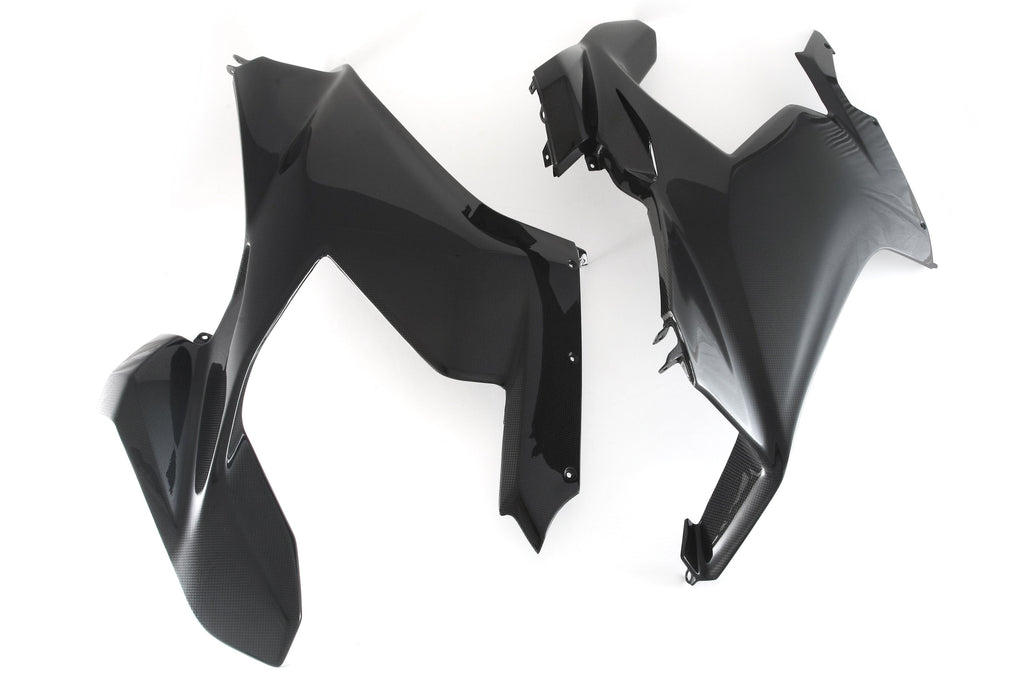 MOTOCORSE Fairing side panel - upper set Trama del carbonio e finitura superficiale