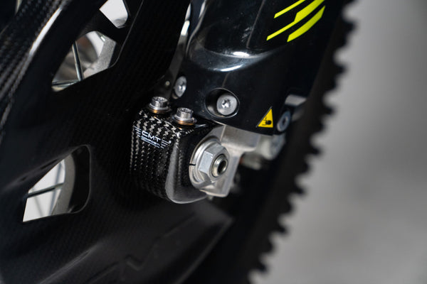 CMT Compositi Carbon Fork Foot Guard | Ducati / Triumph / Honda / Yamaha / Sherco / TM Racing / Fantic / Stark Varg | 000194