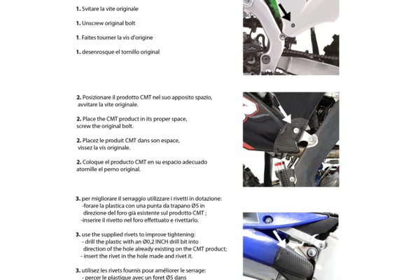 CMT Compositi Carbon Rear Side Panel Guards | Kawasaki KXF 250 / Kawasaki KXF 450 | 000701