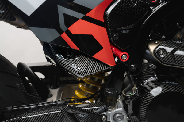 CMT Compositi Carbon Exhaust Heat Guard | Ducati Hypermotard 698 Mono / Ducati Hypermotard 698 Mono RVE | DH0014