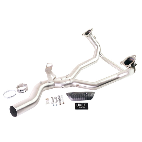 Unit Garage 4032+U161 Headpipe inox without catalitic converter + Engine warning light eliminator EURO 5+ BMW R1300GS and ADV