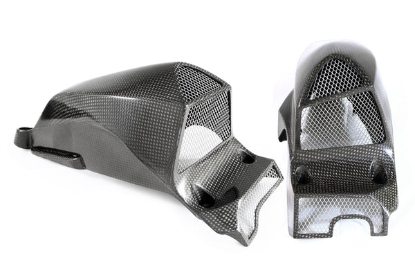 MOTOCORSE Air intake tubes - oversized racing set Trama del carbonio e finitura superficiale