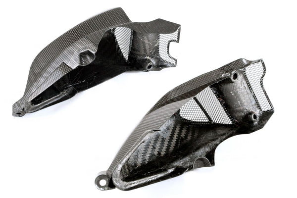 MOTOCORSE Air intake tubes - oversized racing set Trama del carbonio e finitura superficiale