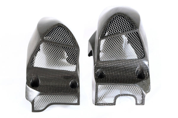 MOTOCORSE Air intake tubes - oversized racing set Trama del carbonio e finitura superficiale