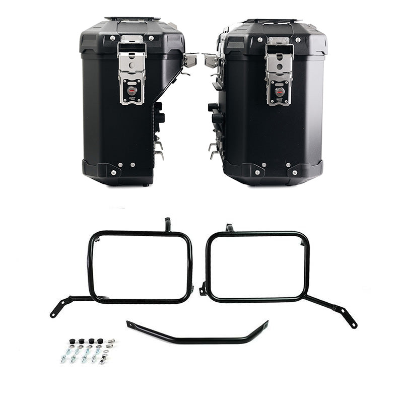 Unit Garage DPS-UGSET-4585 Pair of Atlas aluminium bags 39L+32L + Inox Subframe for Aluminium side panniers Moto Guzzi V85TT