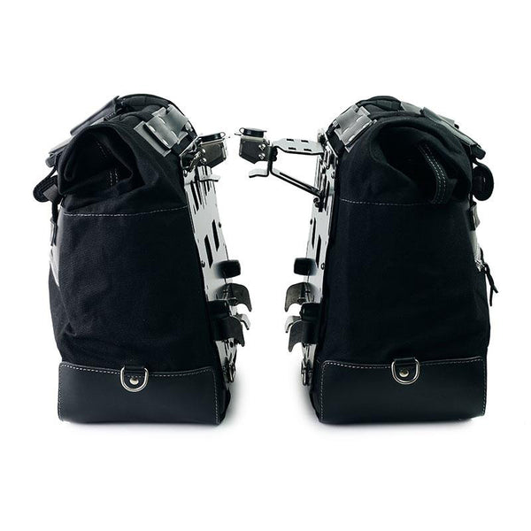 Unit Garage U203C Pair of Cult side bags in Canvas 40L - 50L + Pair of aluminum plates
