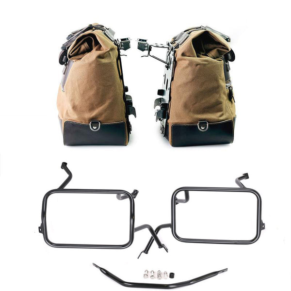 Unit Garage U203C+5502 Pair of Cult side bags in Canvas 40L - 50L + Pair of aluminum plates + Subframes for aluminum side panniers Atlas BMW F450GS