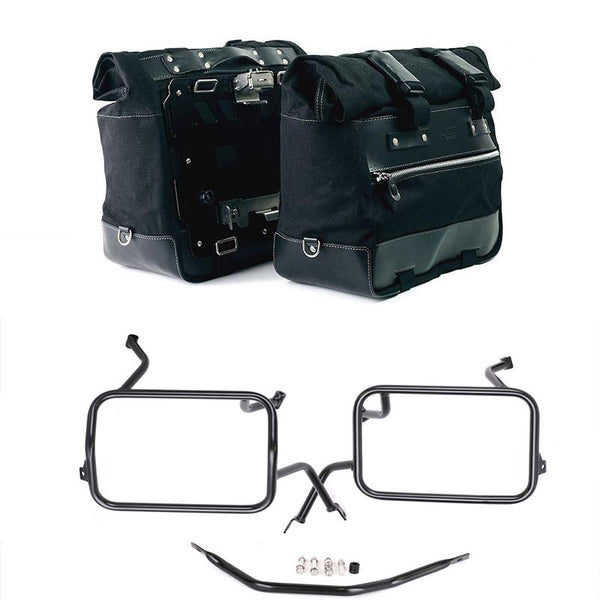 Unit Garage U203C+5502 Pair of Cult side bags in Canvas 40L - 50L + Pair of aluminum plates + Subframes for aluminum side panniers Atlas BMW F450GS