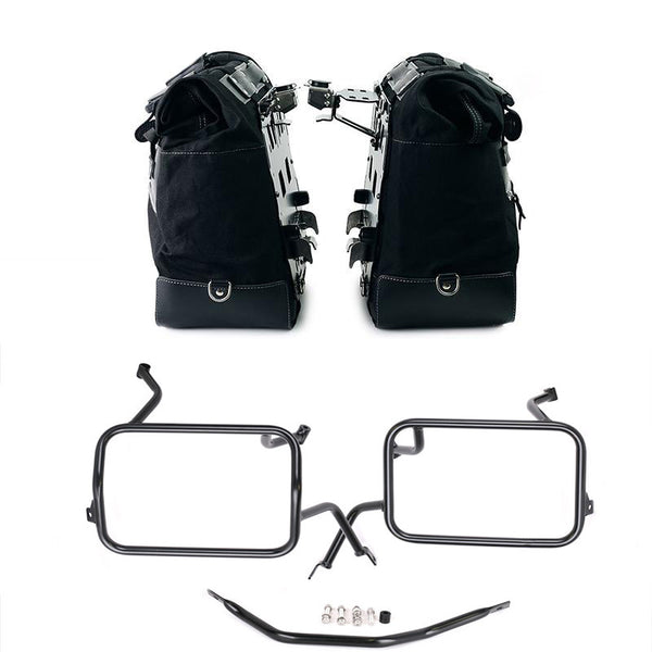 Unit Garage U203C+5502 Pair of Cult side bags in Canvas 40L - 50L + Pair of aluminum plates + Subframes for aluminum side panniers Atlas BMW F450GS