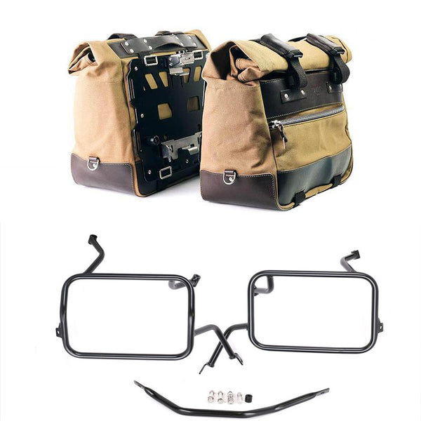 Unit Garage U203C+5502 Pair of Cult side bags in Canvas 40L - 50L + Pair of aluminum plates + Subframes for aluminum side panniers Atlas BMW F450GS