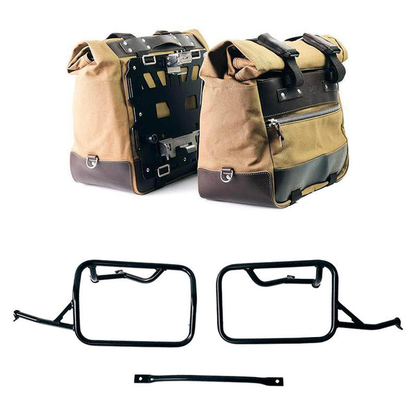 Unit Garage U203C+4303 Pair of Cult side panniers in Canvas 40L - 50L + Pair of aluminum plates + Subframes for aluminum side panniers Atlas BMW R12 NineT
