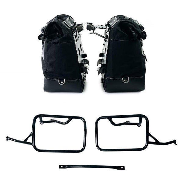 Unit Garage U203C+4303 Pair of Cult side panniers in Canvas 40L - 50L + Pair of aluminum plates + Subframes for aluminum side panniers Atlas BMW R12 NineT