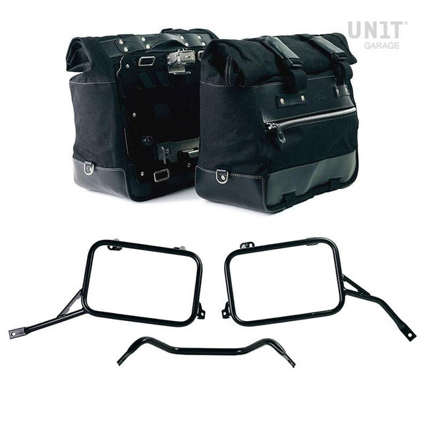 Unit Garage 2xU203+1031 Pair of Cult side bags in Canvas 40L - 50L + Pair of aluminum plates + R80-R100GS frames