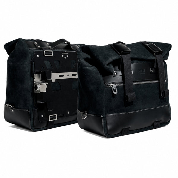 Unit Garage U204CP Pair of Cult side bags in split leather, 40L – 50L + Pair of aluminium plates for BMW R1300GS ADV