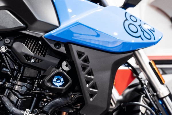 blue Suzuki frame sliders