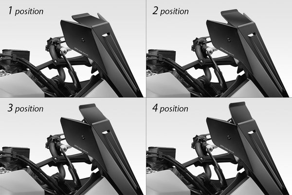 DPM Windshield "Owl's Head" 4 position deflector for MT07 TRACER 2020-24 | R-0948