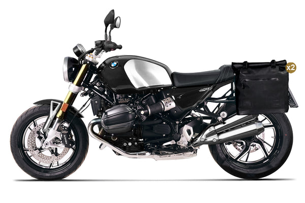 Unit Garage 2xUG002+AL0C+4303_BL Two Khali side panniers in TPU 35L - 45L + Pair of aluminium plates + Subframes for aluminum side panniers Atlas BMW R12 NineT
