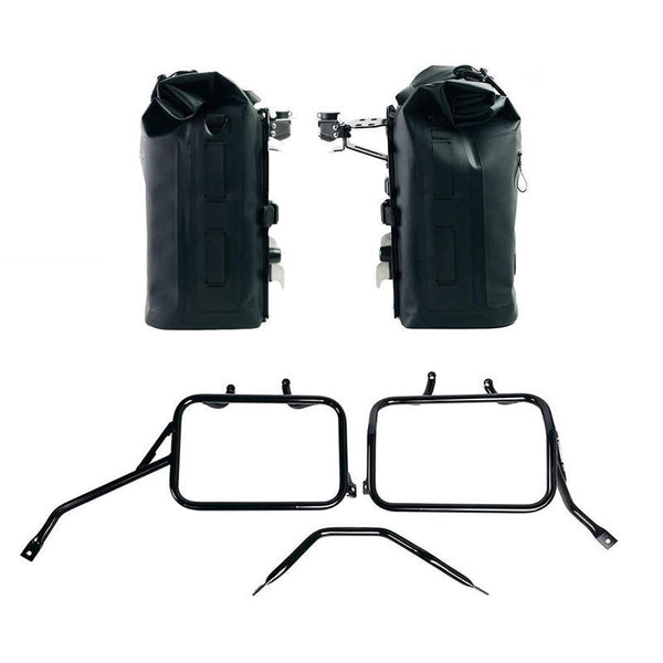 Unit Garage 2xUG002+AL0C+4202_BL Two Khali side panniers in TPU 35L-45L + Pair of aluminium plates + Subframes for aluminum side panniers Atlas for Triumph Scrambler 400 X