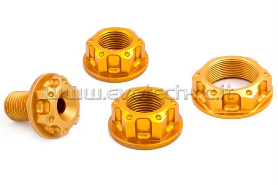 Evotech RC Rear and front wheel Nut, swingarm and top yoke Nut Honda CB650F – 7075-T6 Ergal Nut Kit - image 1