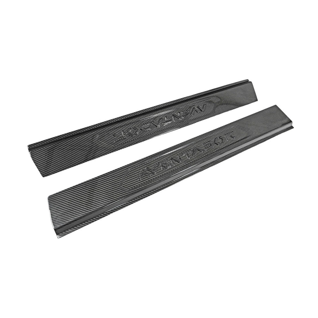 FABSPEED Carbon Fiber Embossed Door Sills - Lamborghini Aventador