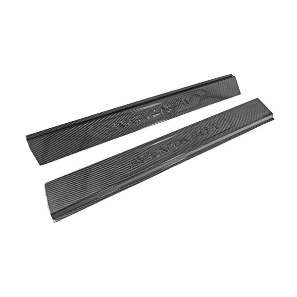 FABSPEED Carbon Fiber Embossed Door Sills - Lamborghini Aventador