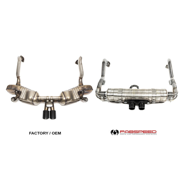 FABSPEED Porsche 981 Cayman GT4 / Spyder Valved GT3 Muffler Conversion Kit (2015-2016)