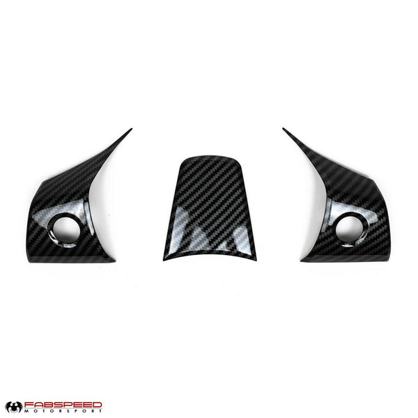 FABSPEED Tesla Model 3 Carbon Fiber Steering Wheel Covers (2019+)