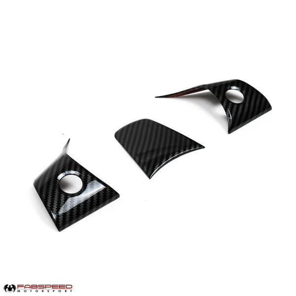 FABSPEED Tesla Model 3 Carbon Fiber Steering Wheel Covers (2019+)
