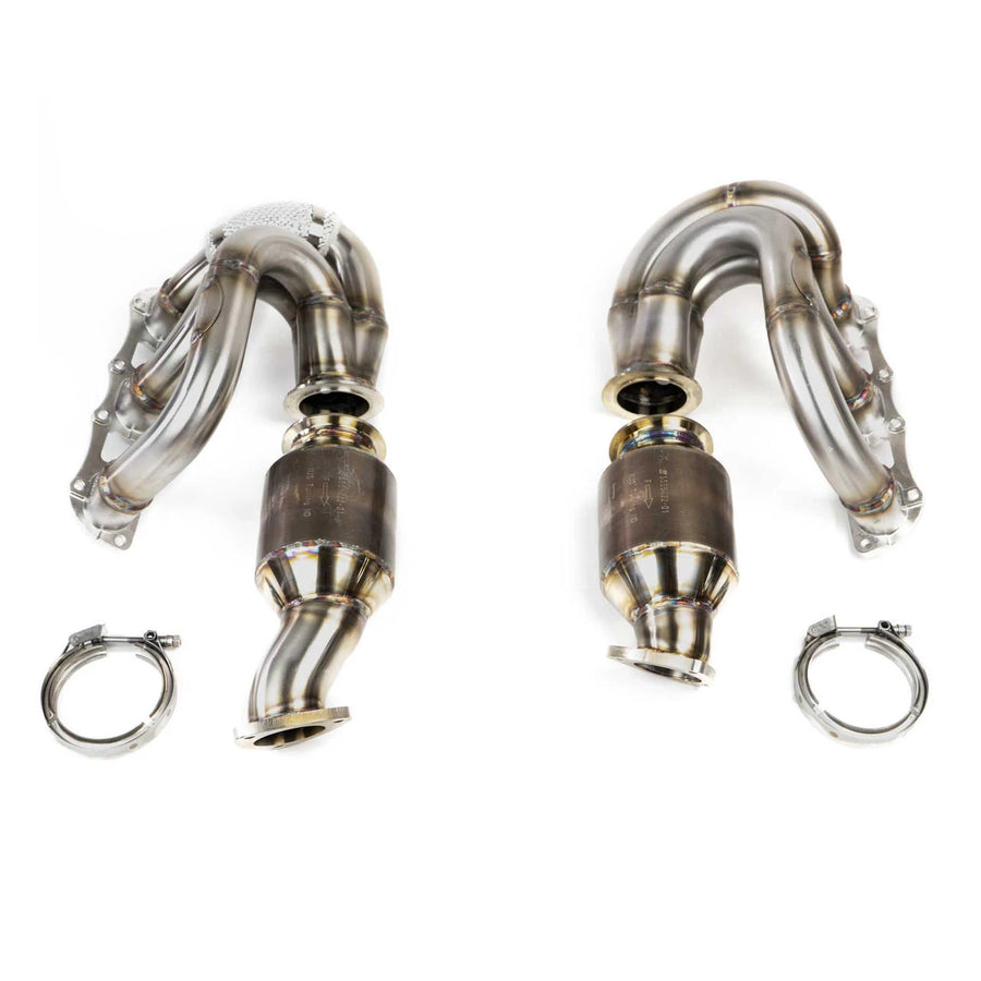 FABSPEED Porsche 981 Cayman GT4 / Boxster Spyder RENNKRAFT Modular Headers with HJS Catalytic Converters (2015-2016)