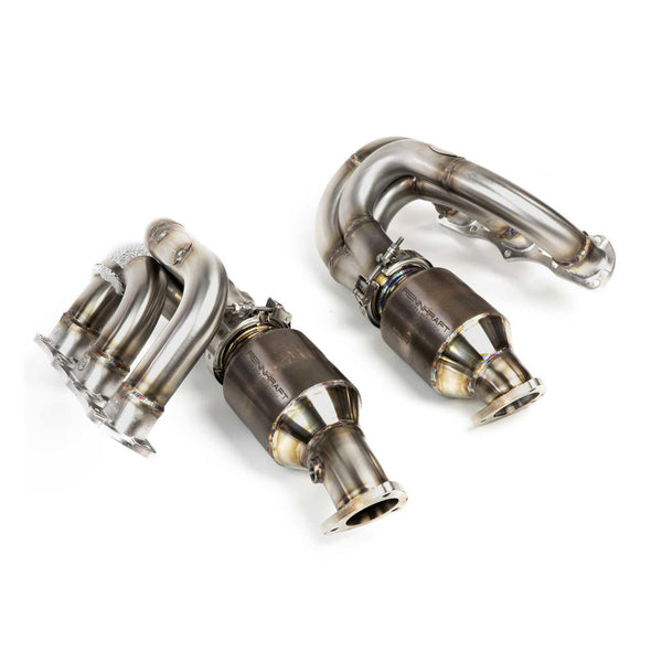 FABSPEED Porsche 981 Cayman GT4 / Boxster Spyder RENNKRAFT Modular Headers with HJS Catalytic Converters (2015-2016)