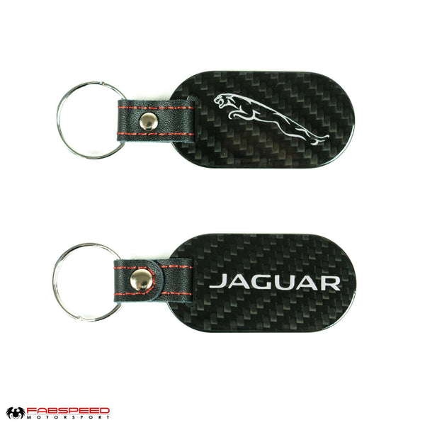 FABSPEED Jaguar Cat & Script Carbon Fiber Keyring