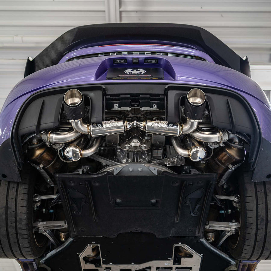 FABSPEED Porsche 718 GT4 GTS Spyder GT4 RS exhaust conversion - view 1