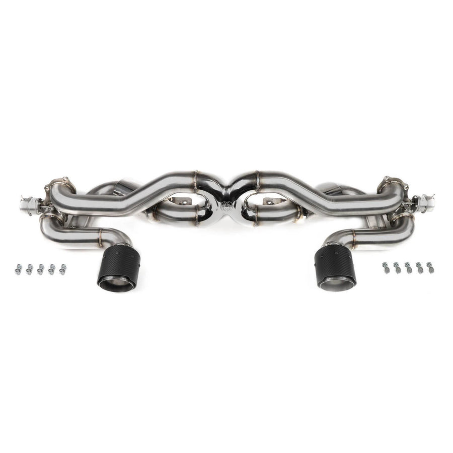 FABSPEED Porsche 718 GT4 GTS Spyder valved X-pipe exhaust - view 1