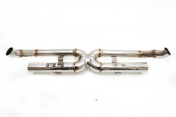 FABSPEED Porsche 991.2 GT2 RS Center Muffler Bypass X-Pipe