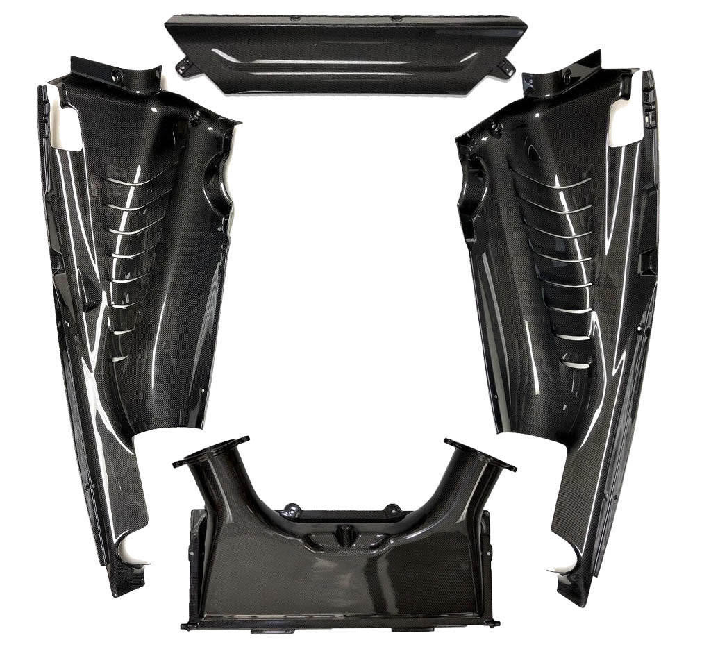 FABSPEED Carbon Fiber 4 Piece Engine Bay Set - Ferrari F8 Tributo (Coupe), 488 GTB (Coupe)